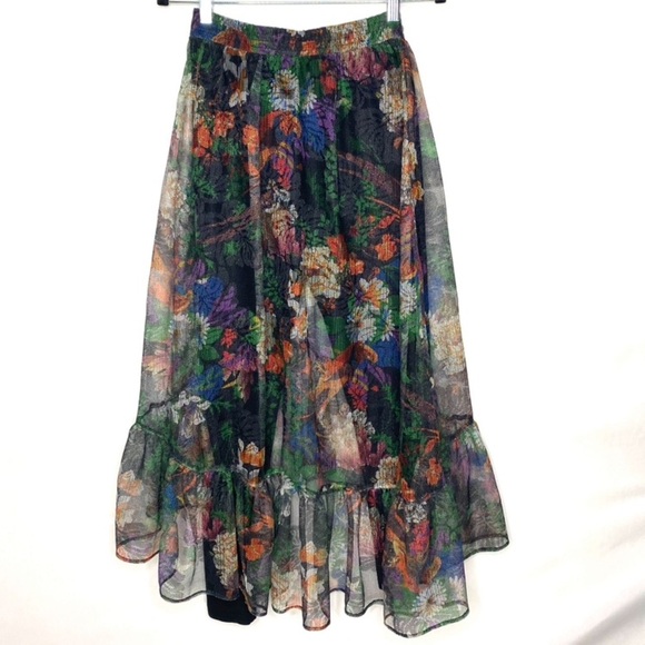 Anthropologie Maeve Meena Floral Skirted Leggings | Size XS Whimsigoth Skirt - Picture 3 of 10